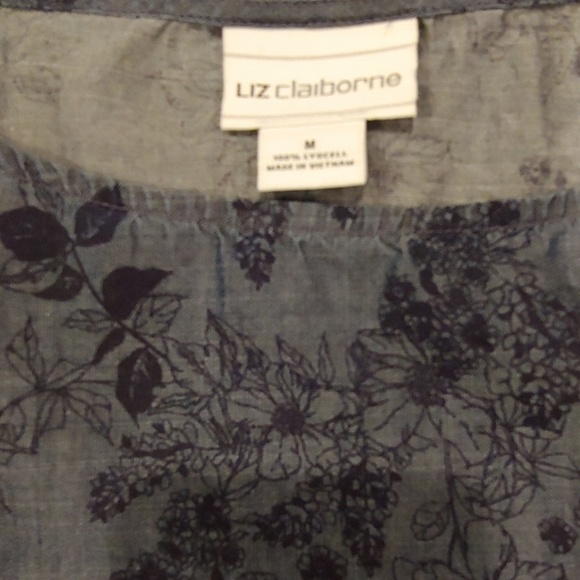 LizClaiborn. Floral Print Sash Top - Picture 4 of 5